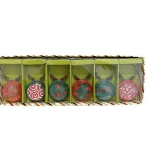 Pier 1 Holiday Wine Champagne Glass Christmas Charms 6 Pier One New